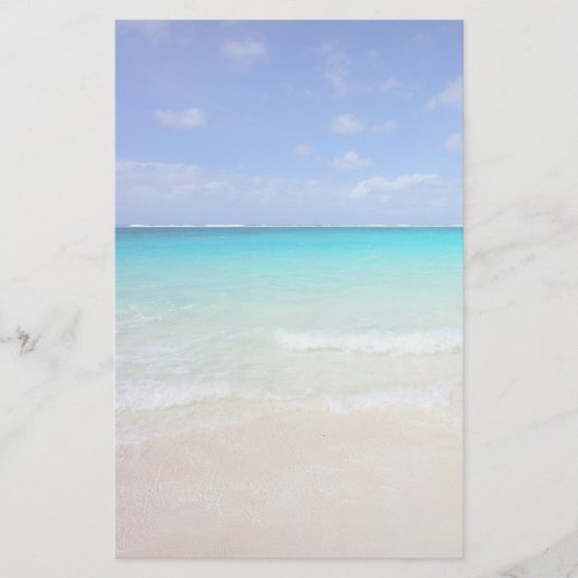 Azure Blue Caribbean Tropical Beach Briefpapier (Voorkant)
