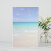 Azure Blue Caribbean Tropical Beach Briefpapier (Staand voorkant)