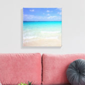 Azure Blue Caribbean Tropical Beach Canvas Afdruk (Insitu (Woonkamer))
