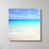 Azure Blue Caribbean Tropical Beach Canvas Afdruk (Voorkant)