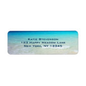 Azure Blue Caribbean Tropical Beach Etiket (Voorkant)
