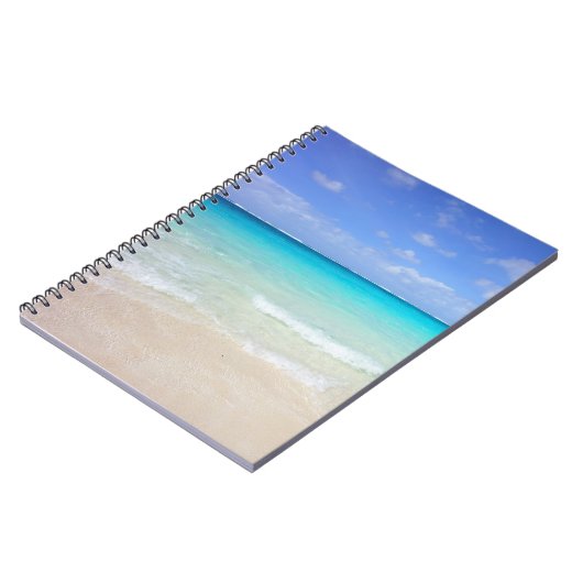Azure Blue Caribbean Tropical Beach Notitieboek (Linkerzijde)