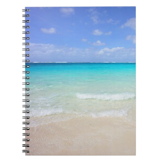 Azure Blue Caribbean Tropical Beach Notitieboek (Voorkant)