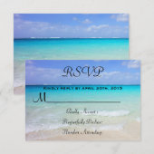 Azure Blue Caribbean Tropical Beach RSVP Kaartje (Voorkant / Achterkant)