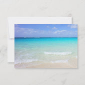Azure Blue Caribbean Tropical Beach RSVP Kaartje (Achterkant)