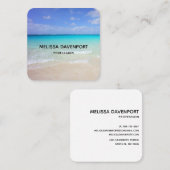 Azure Blue Caribbean Tropical Beach Vierkante Visitekaartje (Voorkant / Achterkant)