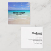 Azure Blue Caribbean Tropical Beach Vierkante Visitekaartje (Voorkant / Achterkant)