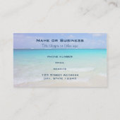 Azure Blue Caribbean Tropical Beach Visitekaartje (Achterkant)