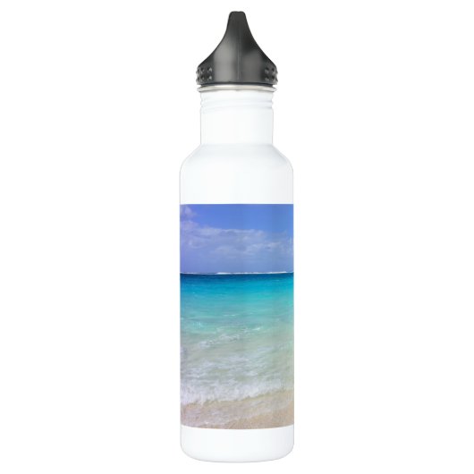Azure Blue Caribbean Tropical Beach Waterfles (Links)