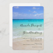 Azure Blue Caribbean Tropical Beach Wedding Kaart (Voorkant / Achterkant)