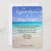 Azure Blue Caribbean Tropical Beach Wedding Kaart (Voorkant)