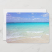 Azure Blue Caribbean Tropical Beach Wedding Kaart (Achterkant)