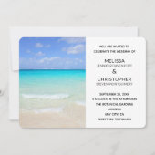 Azure Blue Caribbean Tropical Beach Wedding Kaart (Voorkant)
