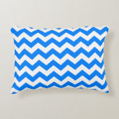 Azure Blue Chevron Accent Kussen (Voorkant)