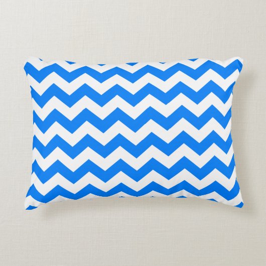 Azure Blue Chevron Accent Kussen (Voorkant)
