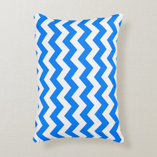 Azure Blue Chevron Accent Kussen (Voorkant(Verticaal))