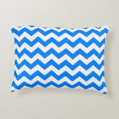Azure Blue Chevron Accent Kussen (Achterkant)