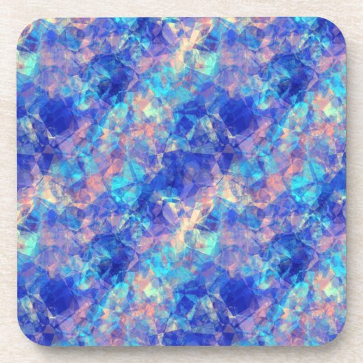 Azure Blue Crumpled Texture Bier Onderzetter (Voorkant)