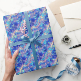 Azure Blue Crumpled Texture Cadeaupapier