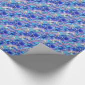 Azure Blue Crumpled Texture Cadeaupapier (Hoek)