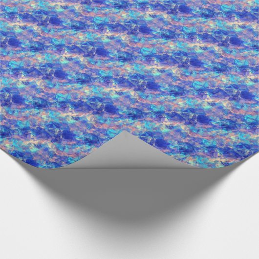 Azure Blue Crumpled Texture Cadeaupapier (Hoek)