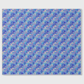 Azure Blue Crumpled Texture Cadeaupapier (Vlak)