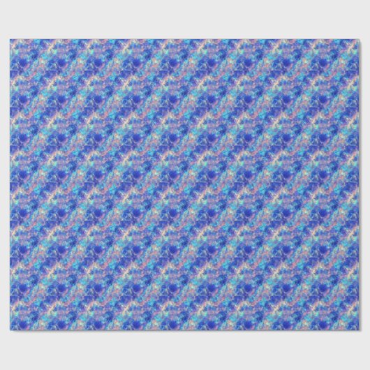 Azure Blue Crumpled Texture Cadeaupapier (Vlak)