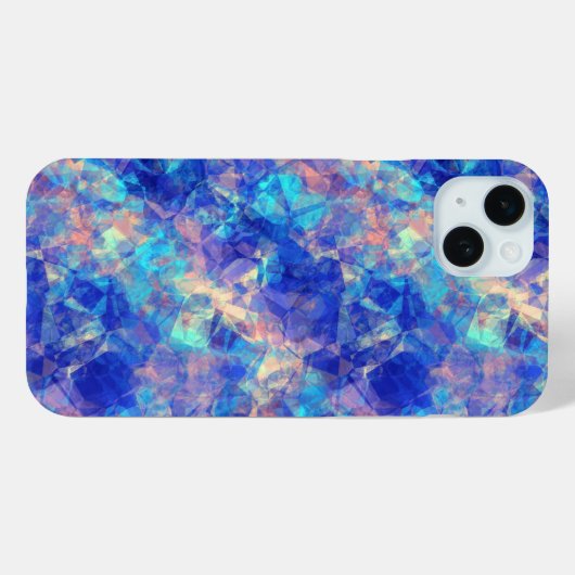 Azure Blue Crumpled Texture Case-Mate iPhone Case (Achterkant (horizontaal))