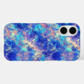 Azure Blue Crumpled Texture Case-Mate iPhone Case (Achterkant (horizontaal))