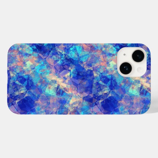 Azure Blue Crumpled Texture Case-Mate iPhone Case (Achterkant (horizontaal))