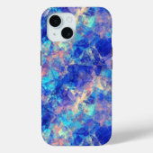 Azure Blue Crumpled Texture Case-Mate iPhone Case (Achterkant)