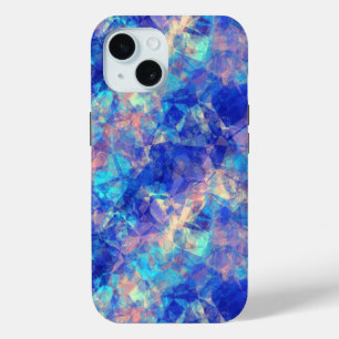 Azure Blue Crumpled Texture iPhone 15 Case