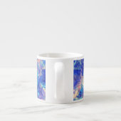 Azure Blue Crumpled Texture Espresso Kop (Achterkant)