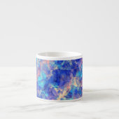Azure Blue Crumpled Texture Espresso Kop (Voorkant)