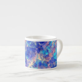 Azure Blue Crumpled Texture Espresso Kop