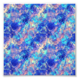 Azure Blue Crumpled Texture Foto Afdruk