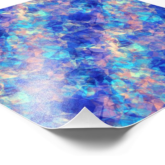 Azure Blue Crumpled Texture Foto Afdruk (Hoek)