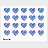 Azure Blue Crumpled Texture Hart Sticker (Vel)