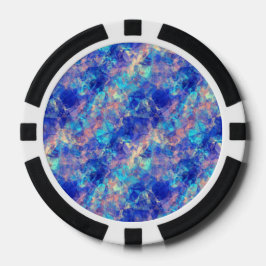 Azure Blue Crumpled Texture Poker Chips