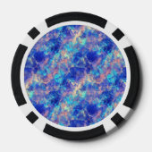 Azure Blue Crumpled Texture Poker Chips (Achterkant)