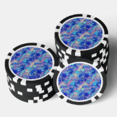 Azure Blue Crumpled Texture Poker Chips (Opstapeling)