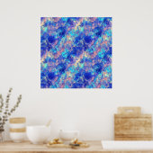 Azure Blue Crumpled Texture Poster (Keuken)