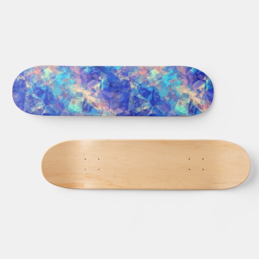 Azure Blue Crumpled Texture Skateboard (Horizontaal)