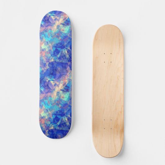 Azure Blue Crumpled Texture Skateboard (Voorkant)