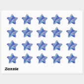 Azure Blue Crumpled Texture Ster Sticker (Vel)