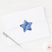 Azure Blue Crumpled Texture Ster Sticker (Envelop)