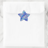 Azure Blue Crumpled Texture Ster Sticker (Tas)
