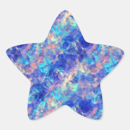 Azure Blue Crumpled Texture Ster Sticker