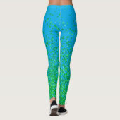 Azure Blue en Green Freckles Print Leggings (Achterkant)