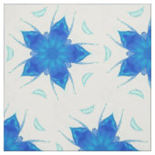 Azure blue flower saffier geometrisch design stof (Swatch)